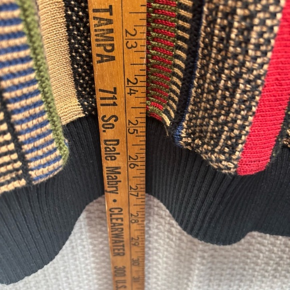 Vtg Norm Thompson Men Sweater L Coogi Style 3D Knit Chunky Textured Multi Color - Picture 9 of 9